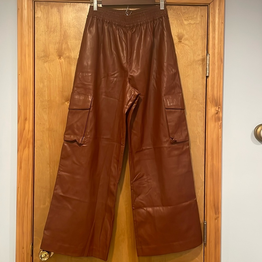 Twenty Six Hundred Faux Leather Utility Pull On Pants
